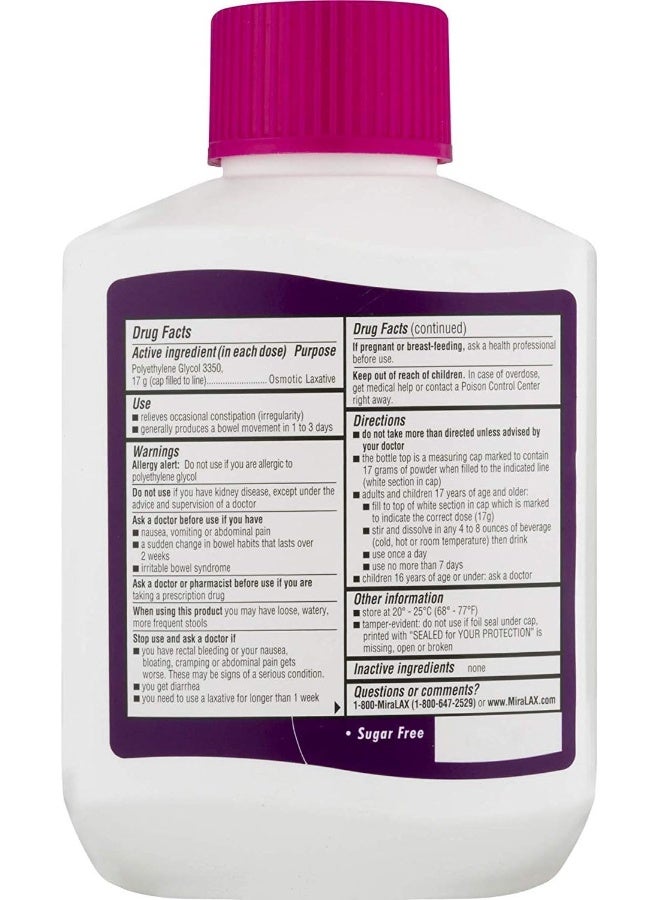 MiraLAX Powder Laxative, 34 Doses, 20.4Oz - Image 2